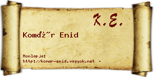 Komár Enid névjegykártya